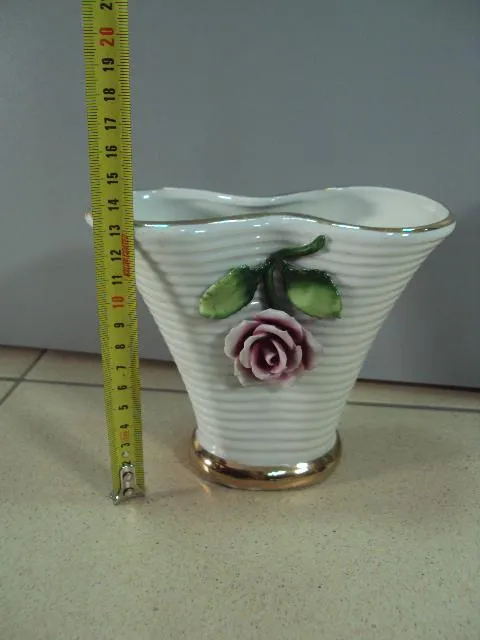 Купити Ваза карандашница фарфор с цветком розой Германия высота 13,5 см,длина 15,8 см (№ 940)