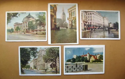 фото, РИГА - RIGA = НАБІР ЛИСТІВОК 1956 р. - ИЗОГИЗ = 5 шт. = тираж 35 тис. ==