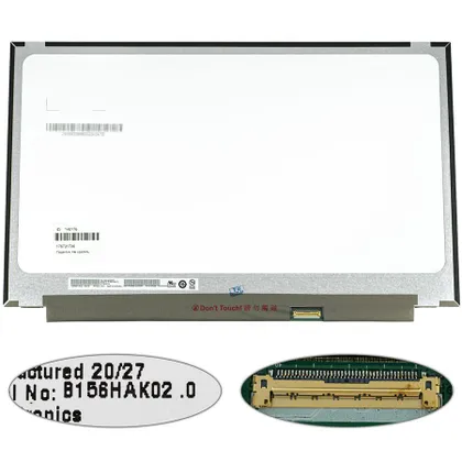 фото, Матриця 15.6" B156HAK02.0 H/W: 2A touch (1920*1080, 40pin(eDP, IPS), LED, SLIM(без планок та вушок), глянець, роз'єм праворуч