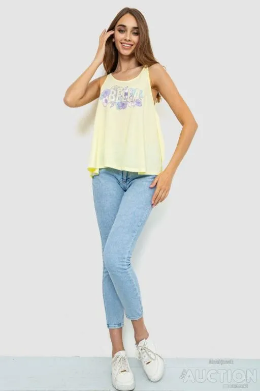 Купити Майка женская с цветоным принтом, цвет желтый, 244R254