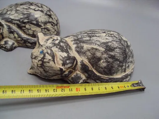 Фигура дерево статуэтка кот спящий котик котенок спит пума Европа размер 6 х 16,5 см лот 2 шт №11027 Недорого