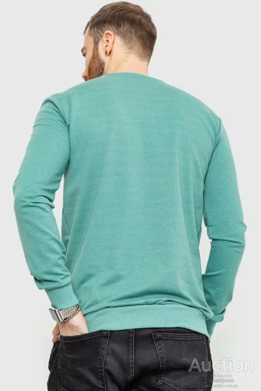 Свитшот мужской с принтом, цвет оливковый, 208R0206 Продаж