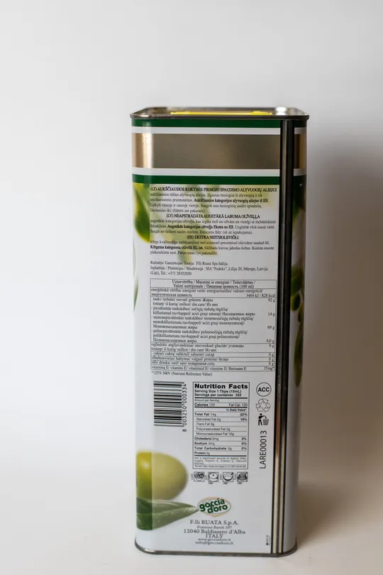 Оливкова Олія Extra Virgin Goccia d&#039;oro - 5 л (ІТАЛІЯ) - ОРИГІНАЛ З аукціону