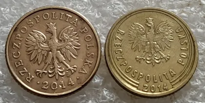 фото, (6858) 1 грош 2014 (старий та новий тип) Польща, Польша, Polska