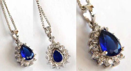 Підвіска DIANA сапфір циркони срібло 925 Austria З аукціону