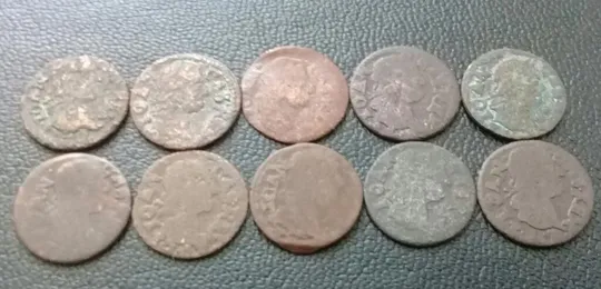 (490) Соліди різні, герб Литви - 10 монет одним лотом (боратинка, солид, солід) З аукціону