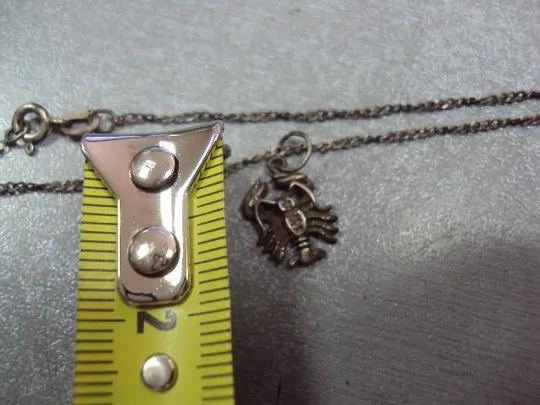 Цепочка и подвеска кулон рак зодиак серебро 925 проба вес 2,45 г длина 51,8 см №10566 З аукціону