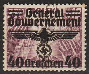 фото, 1940 - Рейх - GG - Надрук 40 Mi.31 _гаш