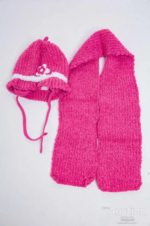 Детский комплект из шапки и шарфа, розового цвета, 167R8881-1 Продаж