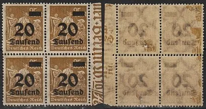 фото, 1922 - Німеччина - Гіперінфляція - Надрук 20 Mi.281 _Кварт **