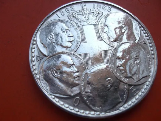 1863–1963 ΔΟΞΑ, монета СЕРЕБРО номиналом 30 драхм 1963 года Греция gr846 Ціна