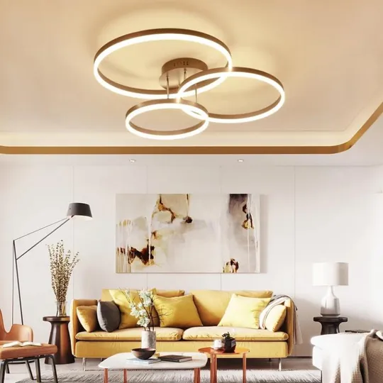 Купити Люстра потолочная LED с пультом A8008/3-cf-k Коричневый 14х70х80 см.