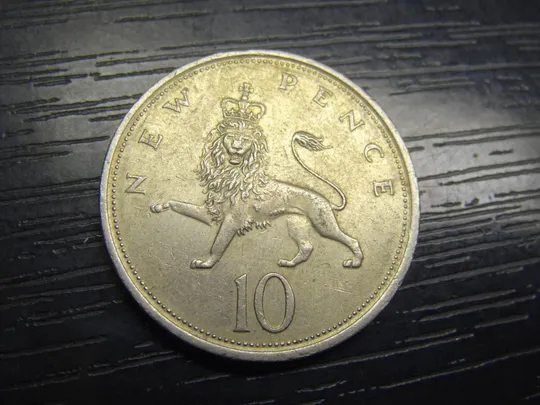 10 нових пенсів 1975 Британія велика Ціна