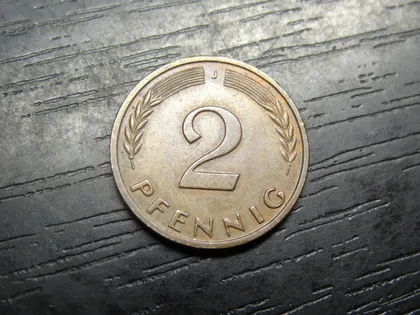 фото, 2 пфеніга ФРН 1966 J