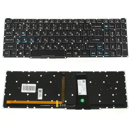 фото, Клавіатура для ноутбука ACER (Nitro: AN515-54) rus, black, без фрейма, підсвічування клавішRGB (оригінал)