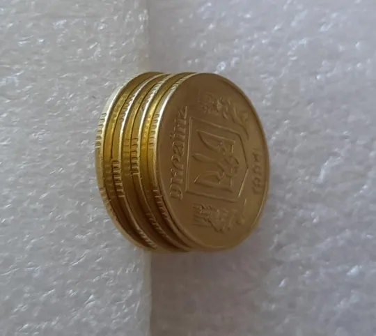 (2829) 25 копійок 1992 1ББк зміщення зображення на реверсі - 4 монети одним лотом (25 копеек 1994 1ББк брак) Недорого