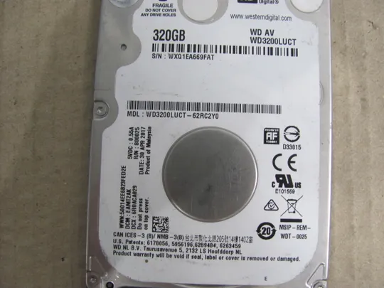 Жорсткий диск   2.5&quot; SATA 320GB WD 5400rpm 16MB WD3200LUCT З аукціону