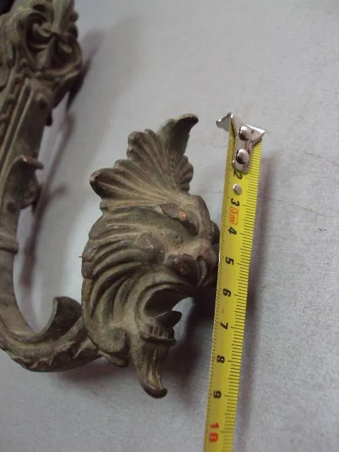 Крючок для штор крюк деталь полка бронза лев голова льва высота крепления 18,5 см №11590 Недорого