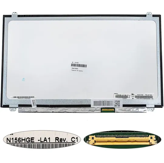 Купити Матриця 15.6 N156HGE-LA1 (1920*1080, 40pin, LED, SLIM(вертикальні вушки), матова, роз'єм праворуч знизу) для ноутбука (renew)