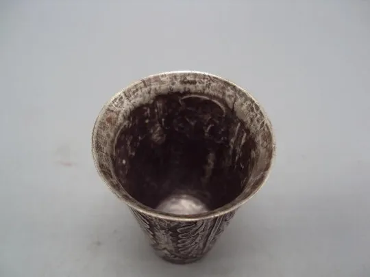 Рюмка стопка узор листья листочки серебро 84 проба вес 53,48 г размер 6,4х4,1 см №14329 Інтернет-аукціон