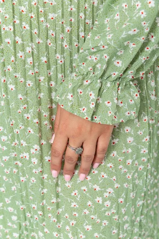 Платье шифоновое с принтом, цвет оливковый, 204R201-1 Де купити