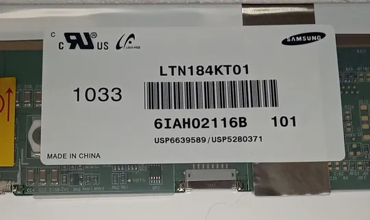 Матриця LTN184KT01-F01 з ноутбука Medion Acoya P8614 18.4&quot; CCFL 1680*945 30Pin матова Характеристики