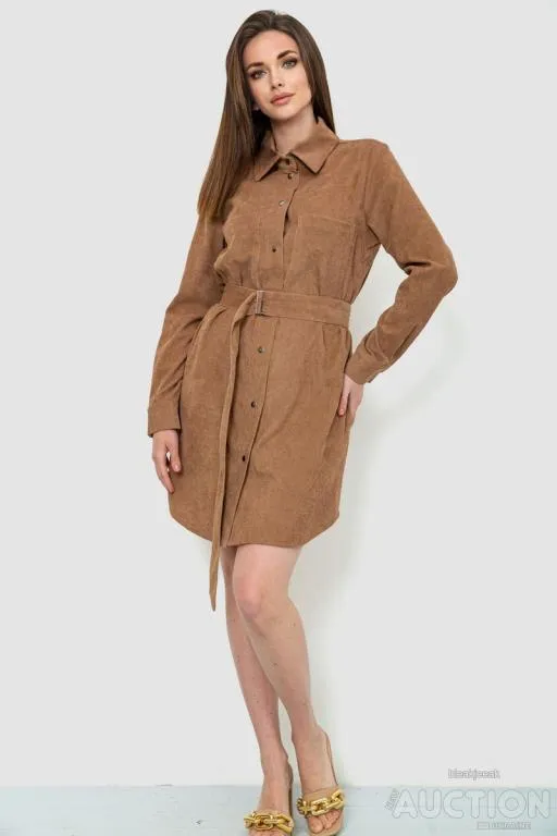 Платье-рубашка, цвет темно-бежевый, 102R5135 Ціна