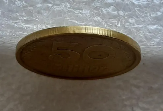 (4856) 50 копійок 1992 1АБм зминання елементів зображення на реверсі (50 копеек 1992 1АБм брак) Недорого