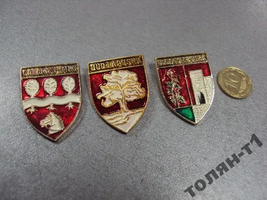 знак герб молдавия каlarasi-тirg сetatea-аlbа Jud. Lapusn лот 3 шт №11125 Ціна