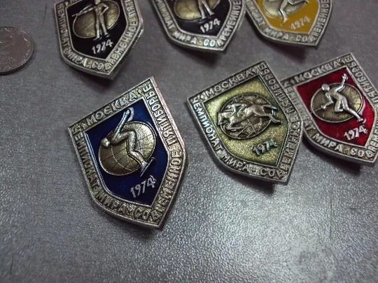 знак чемпионат мира современное пятиборье москва 1974 лот 9 шт №10156 Недорого