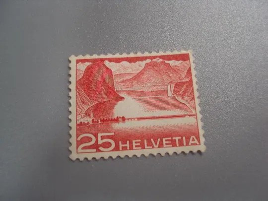 марка Швейцария 1949 Пейзаж Горы мосты жд транспорт негаш №2243 Ціна