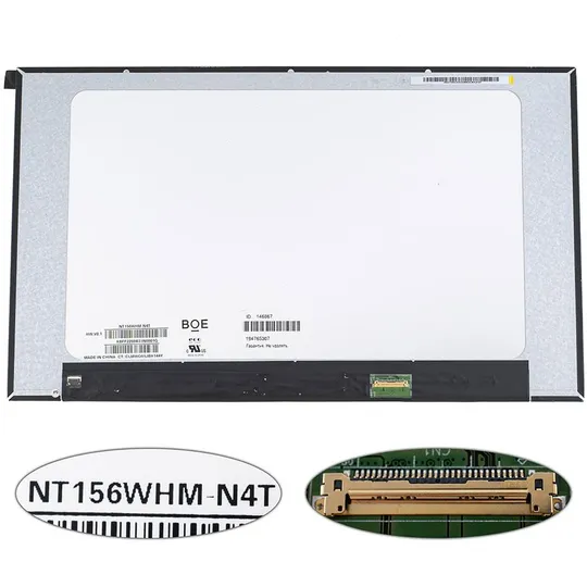 Матриця 15.6 NT156WHM-N4T (1366*768, 30pin(eDP), LED, SLIM(без дод. панелі !!!), матова, роз'єм праворуч знизу) для ноутбука Ціна