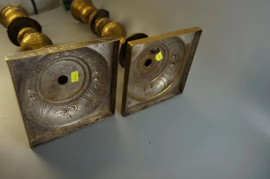 Подсвечники пара бронза Варшава NORBLIN with Co GALW WARSZAWA высота 23,5 см лот 2 шт №1502 №1661 Інтернет-аукціон