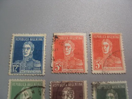 марки Аргентина стандарт личности генерал Сан Мартин лот 6 шт гаш №2178 Продаж