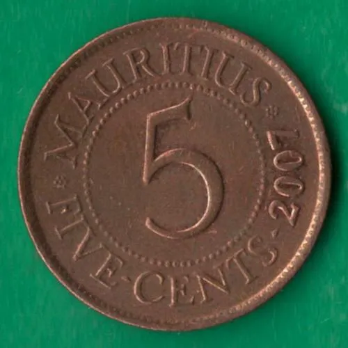 5 центів 2007 року Маврикій [МШ1] Ціна