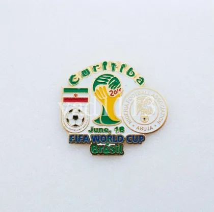 фото, Футбол - матчевый значок из серии  "Чемпионат Мира 2014"  Иран - Нигерия