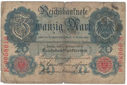 фото, 20 марок 1914 року Німеччина [М]