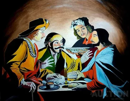 фото, Картина "Христос и ученики" холст масло 100*80см.