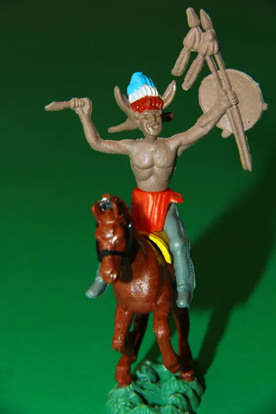 свопет ІНДІАНЕЦЬ ЗІ СПИСАМИ НА КОНІ индеец 50-54мм Гонконг копія BRITAINS З аукціону