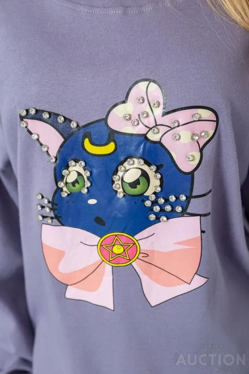 Батник женский, цвет темно-сиреневый, 129R1425-99 Де купити