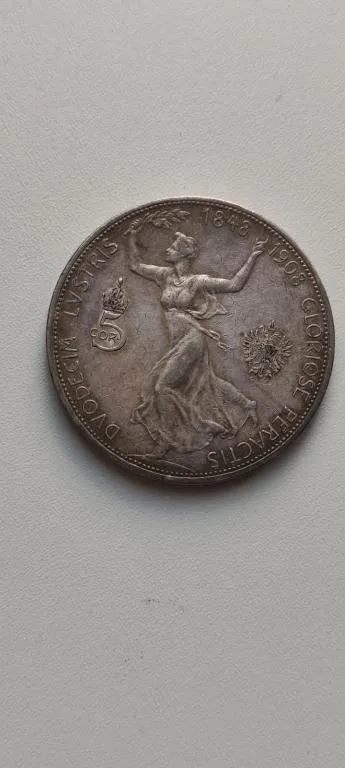 5 корон 1848-1908 г монета серебро Австро-Венгрия 50 лет правления, Франц-Иосиф fp684. З аукціону