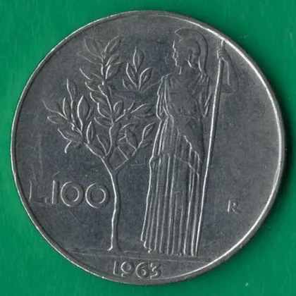 фото, 100 лір 1963 року Італія [МВ]