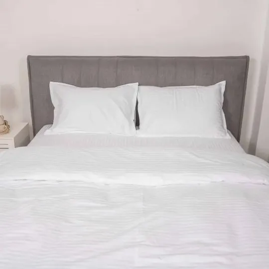 Постельное белье полуторное Tiare Сатин Stripe White-1.5 210х143 см белое З аукціону