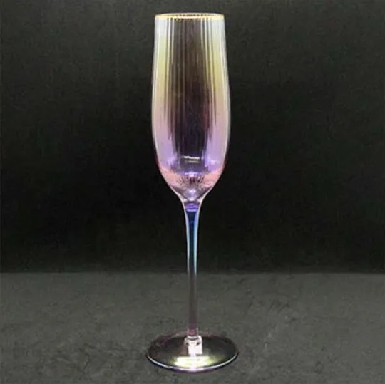 Бокал для шампанского с золотым ободком "Оптик Голд", 250мл, Перламутровый Ціна