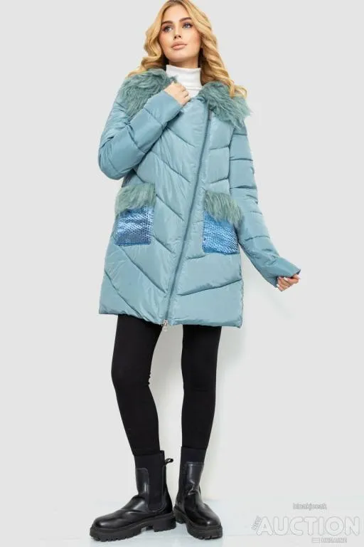 Купити Куртка женская однотонная, цвет светло-оливковый, 235R5068