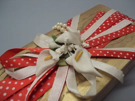 Шкатулка с бантиком дерево цветы каллы размер 5,4 х 15,7 х 7 см №18388 Характеристики