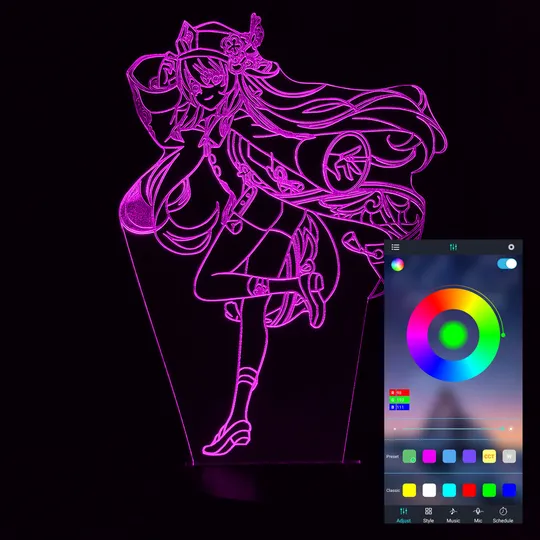 Акриловий світильник-нічник керування з телефона Ху Тао (Hu Tao) tty-n000584 Ціна