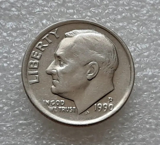 (8096 ря) 1 дайм 190 Р США (10 центів 1990) Ціна