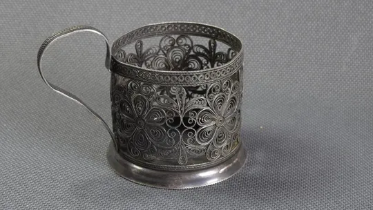 Подстаканник ажурный советский мельхиор скань БУ радянський підстаканник З аукціону