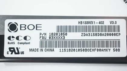 фото, Матриця 13.3 HB133WX1-402 (1366*768, 30pin(eDP), LED, SLIM(вертикальні вушки по краях), матова, роз'єм праворуч знизу) для